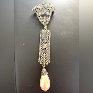 6 Inch long Heidi Daus Vintage Art Deco Style Brooch EUC